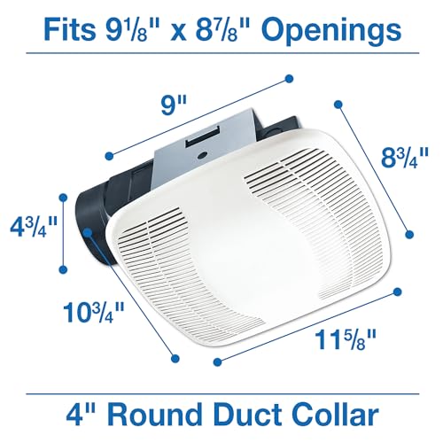 Air King 90 CFM 3.0 Sones Ceiling Mounted Snap-In Installation Bathroom Exhaust Fan, BFQ90 - color: White