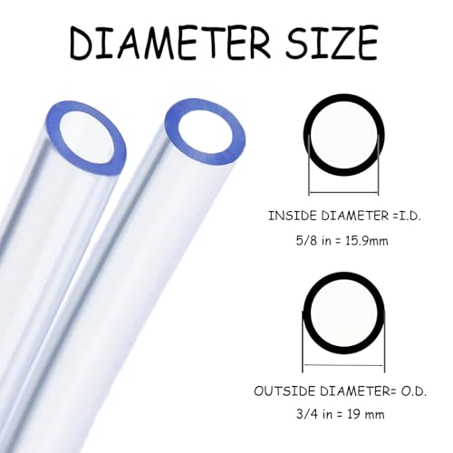 50 Feet PVC- 5/8" ID Clear Vinyl Tubing Food Grade Multipurpose Tube for Beer Line, Kegerator, Wine Making, Aquaponics, Air Hose - size: 5/8" ID, style: 50 Feet