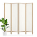 Linen Room Divider Privacy Screen, Foldable Wood Frame Partition Room Dividers with Removable Linen Fabric Curtain, Room Divider Panel, Zero Assembly for Home, Office, or Studio Natural 6 Panel - color: Natural