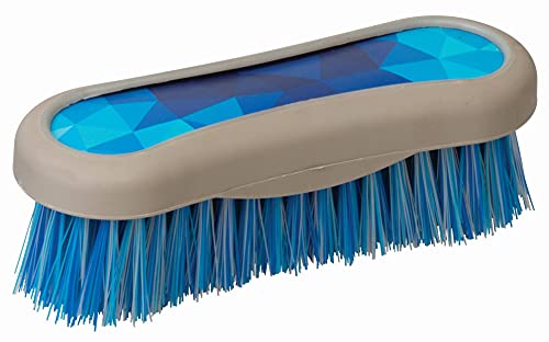 Weaver Livestock SM Groom Brush, Blue Geometric - color: Blue Geo
