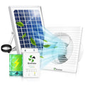Solar Powered Fan 6" with Thermostatic and Battery for Chicken Coop | Solar Exhaust fan, Adjustable Temp Control, 12W Bifacial Panels, for Greenhouse, Outdoor, shed, Anti-backflow - size: 6 Inch