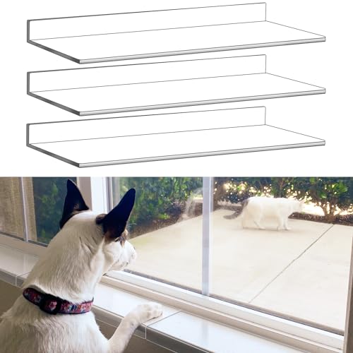 3 Pcs Window Sill Protector, Pet Window Guard,Transparent, Window Sill Cover, Protection from Dog and Cat Scratching Chewing Slobbering, Heavy Duty Scratch Shield(11.81"x4.72"x1")