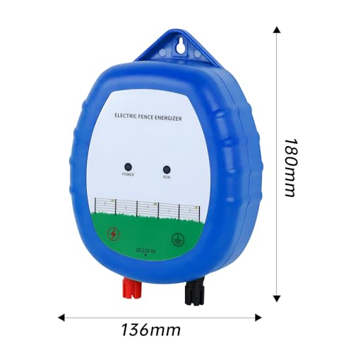Electric Fence Charger - Multi-Powered, 8 kV, 0.5 Joules Output Energizer, Ideal for Livestock, Pet, Poultry, Gardens, Orchards Protection - Up to 5-Mile Range