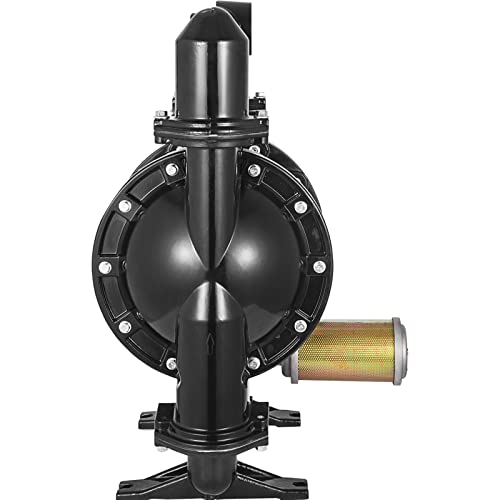 VEVOR Air-Operated Double Diaphragm Pump, 2 inch Inlet & Outlet, Aluminum Alloy Body, 158.4 GPM & Max 120PSI, Nitrile Diaphragm Transfer Pump for Petroleum, Diesel, Oil and Low Viscosity Fluids - size: 75 GPM