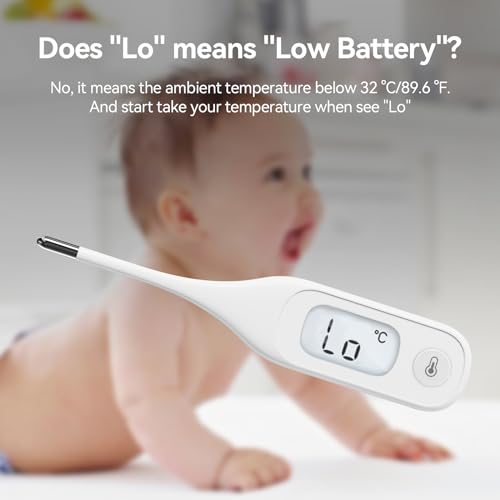Berrcom Digital Thermometer for Adults and Kids, Medical Thermometer for Fever 10 Second Reading Armpit Thermometers with Fever Alarm - color: Navy Blue