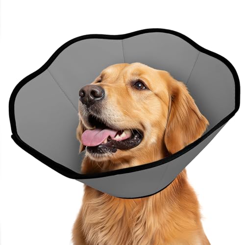 MIDOG Dog Cone Collar After Surgery, Soft Dog Cone Alternative to Stop Licking,Adjustable Elizabethan Recovery Cones for Small to Large Sized Dogs - color: Grey, size: XL