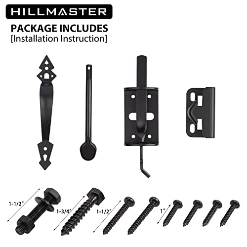 Thumb Gate Latch for Wooden Fence, Self Closing Gate Fence Latch with Decorative Handle, Heavy Duty Door Latch Gate Lock Hardware Kit for Outdoor Garden, Pool, Metal Gate, Vinyl Fence, Black Finish