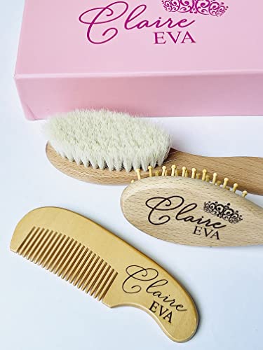 Personalized Wooden Baby Brush Set | Wooden Baby Brush and Comb Set| Personalized Baby Gift | Personalized Baby Gift Girls Girls | Princess Crown