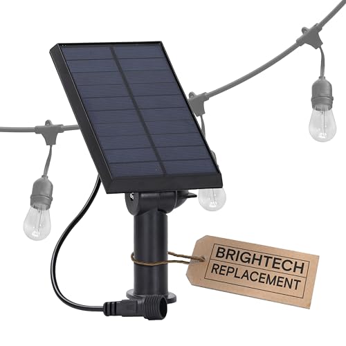 Brightech Replacement Solar Panel Ambience Pro - 2- Pin Half Moon Connector - Compatible ONLY with Brightech 1W Solar-Powered Outdoor String Lights - Commercial Grade - 1 Solar Panel - size: 1W String Lights Brightech Only