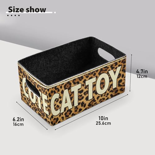 Storage Baskets Felt Foldable Storage Cube Shelf Bins Organizer Box for Kids Toys Office Bedroom Closet Babies Nursery 2-Pack (Leopard Cat Toy Word) - color: Leopard Cat Toy