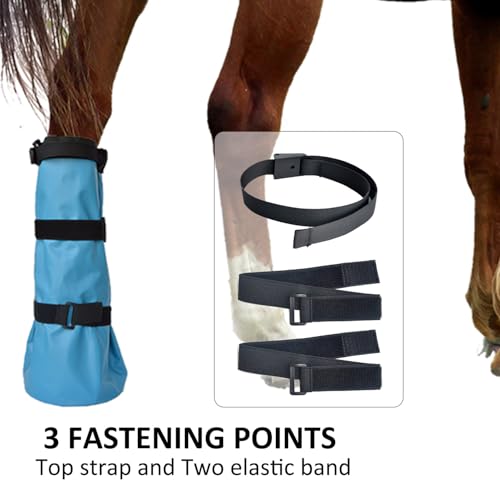 yeezo Easy Use Hoof Soaking Boot for Horse Soaker Bag Equine Soaking Boot Hooves Care Treatment Bucket Soaker Sack with EVA Pad and 2 Elastic Bands