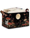 Mushroom Moon Storage Baskets,Butterfly Plants Foldable Organizer Bin with Handles for Home Living Room Bedroom Closet Box 17x11.5x10Inch - color: Mushroom Moon Butterfly Plants