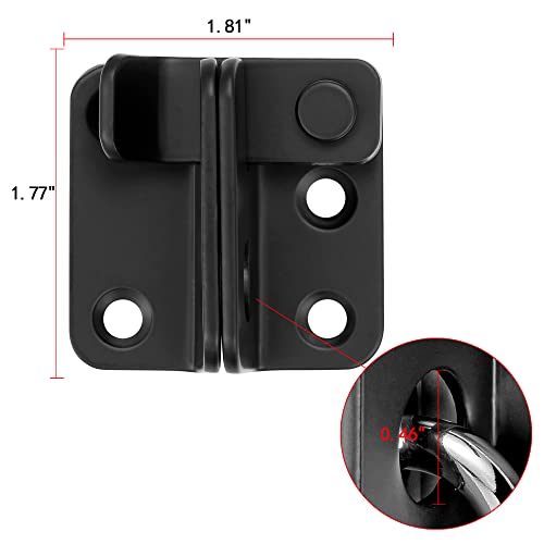 2 Set Black Flip Latches with Padlock Hole，1.81”x1.77”Slide Bolt Latch_R | Stainless Steel Sliding Barn Door Lock ,for bedroom,drawer,Wine Cabinet,cabinet,garage,window,pet enclosures - color: Small_Black Right Open_2 Pack