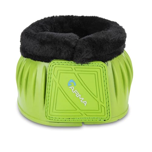 Shires Equestrian Equine Horse Arma Fleece Overreach Bell Boots - color: Bright Green, size: Pony