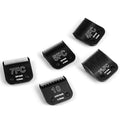 5 Pack Detachable Dog Grooming Steel Blades,Compatible with Andis,Oster A5,Wahl KM-10 Series,Cutting Length 1/16" to 1/2"(10+7FC+5FC+4FC+3-3/4FC-black) - size: 5 Pack-1.5 to 13mm