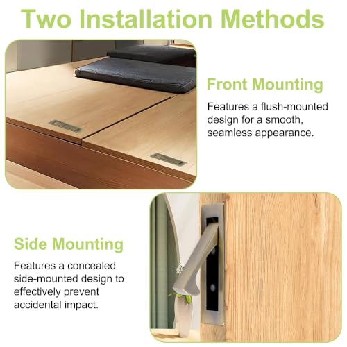 Flush Mount Door Pull 2Pcs 304 Stainless Steel Recessed Door Handle Hardware Brushed Pocket Hidden Edge Pull for Closet Pocket(Antique Bronze) - color: Antique Bronze-1pc-A