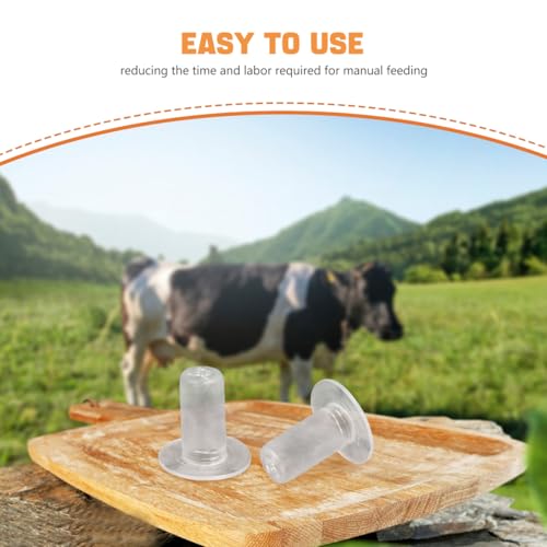 Kisangel 5 Pack Calf Bottle Nipples Soft Silicone Goat Nursing Nipple Leakproof Pet Feeding Nipple for Young Animals Replaceable Teat for Milk Feeding Supplies