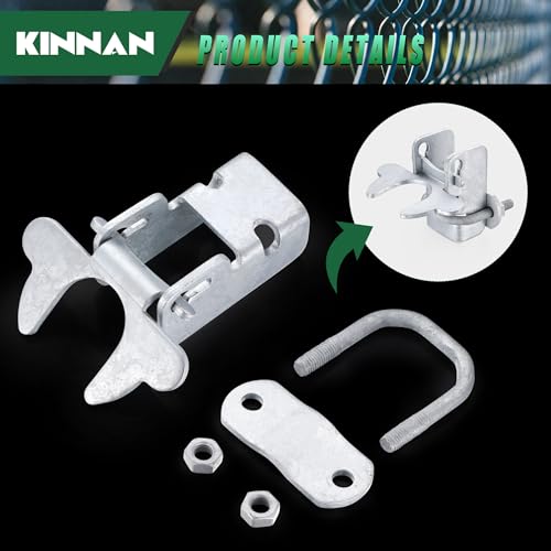 1-3/8" Kennel Gate Latch,KINNAN Butterfly Gate latches,Chain Link Fence Gate Latch Lock for Dog Kennels with Padlock Hole,Kennel Panels from 1-3/8'' to 1-3/8" Kennel Gate Frame 2 PCS - size: 1-3/8 2Pcs