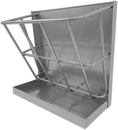 2Pcs Hay Feeder Goat 22 Gallon | Hay Rack, Heavy Duty Iron 2 in 1 Hay Rack for Sheep, Horses, Goats with Grain Tray, Effortless Installation in Farm - size: 2 IN 1 (2PCS)