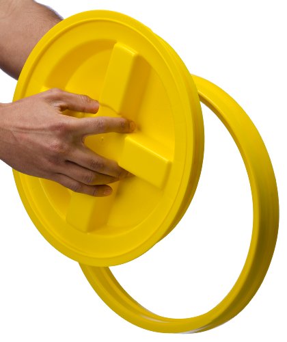 Gamma2 Gamma Seal Lid for Utility Buckets - Fits 3.5, 5, 6 & 7 gallon buckets, Yellow, Made in USA (Pack of 12) - color: Yellow, size: Fits 3.5, 5, 6, & 7 Gallon Buckets (Pack of 12)