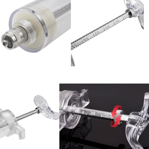 100ML Syringe with Drench Nozzle, Adjustable Dosage Detachable Drench Livestock Birds Feeding Syringe Gun for Cats Dogs Kitten Puppy Bunny Small Animals Newborn Pet Feeder Nursing Supplies (L-100ML) - size: L-100ML
