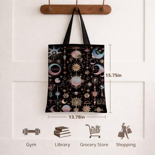 Vintage Floral Canvas Tote Bag, Aesthetic Botanical Reusable Grocery Bags for Women, Elegant Floral Lover Gift Tote - color: Color22
