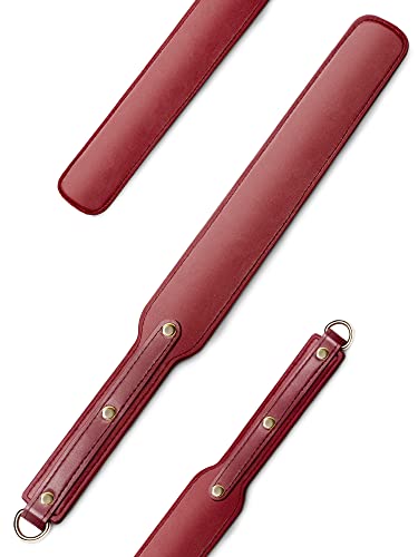 18 inch Riding Crop,Leather Paddle,Super Durable Rug Paddles,Equestrian Crops - color: Red