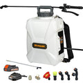 3 Gallon Lawn Garden Sprayer Compatible with DeWalt 20V MAX Battery | Backpack Pump Sprayer with 2.0Ah Battery,7 Nozzles, Adjustable Pressure,Translucent Tank for Spraying,Watering,Weeds,Cleaning - color: Gray
