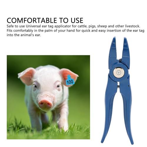 Livestock Ear Tag Applicator, 7.7 Metal Ear tag Pliers Cattle Ear Tagger, Practical Ear Tag Tool Clamp, Animal Tool for Cattle Sheep Pigs Cow Goat