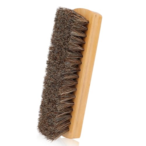 Shoe Brush, Horsehair Shoe Brush Shoe Cleaning Brush Boot Brush for Leather, Shoe Brushes Shoe Shine Brush Brush Shoe Polish Brush for Cleaning and Care Leather Shoes Clean Dauber Applicators - size: style B