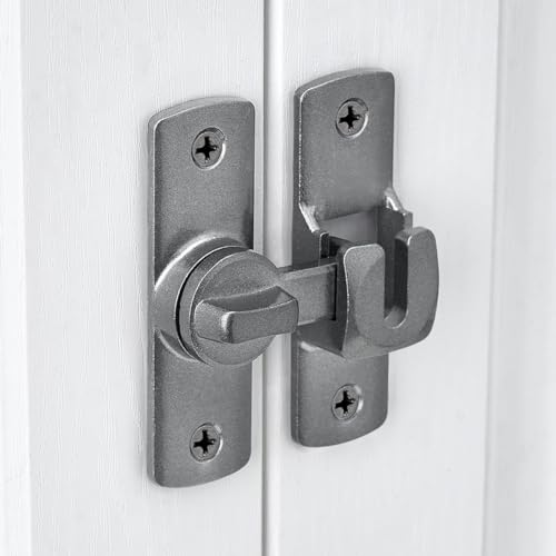 Grey Barn Door Latches,90/180 Degree Gate Lock_D | Aluminum Alloy Right Angle Door Lock Latch,Flip Gate Latches Hardware,Sliding Door Lock for Cabinets,Fence Gates,Pet Cage - color: Gray