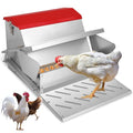 25lbs Automatic Chicken Feeder-Metal Treadle Poultry Feeder, No Waste Rat Proof Chicken Feeder with Sturdy Galvanized Steel Build and Weatherproof Locking Lid for Duck, Fowl, Pheasant Outdoor