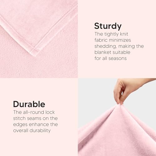Utopia Bedding Ultra Soft Fleece Bed Blanket Throw Size Pink (50x60 Inches) | Microfiber Plush Warm Lightweight Breathable Cozy Blanket Anti-Static, All Season Use, Gift for Women and Men - color: Pink, size: Throw (50x60 Inch)