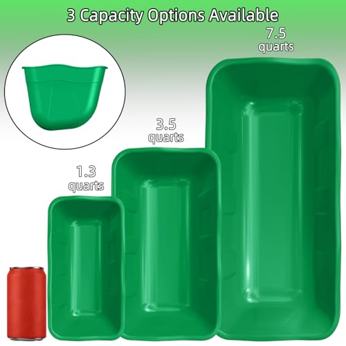 Hanging Goat Feeders,Chicken Feeder Waterer,Large Feed Trough 7.5 Quart 6 Pack,Hanging Fence Feed Trough for Poultry Livestock,Green - color: Green, size: 7.5 Quart (6 Pack)