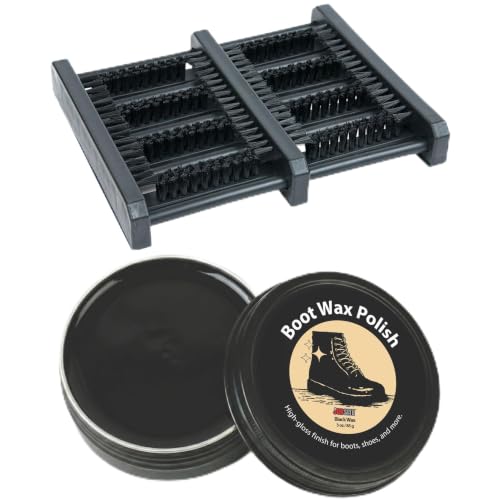 JobSite The Original Boot Scrubber and Boot Polish Wax Bundle