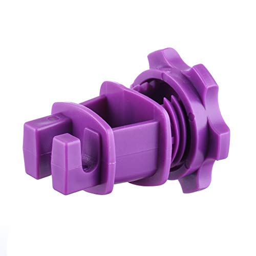 25-Pack Screw-Tight Electric Fence Round Post Insulator, Purple | Wire Holding ·Two-Piece Design · Fits Round Posts · For Wire & Polywire - color: Purple