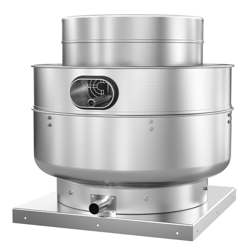 Restaurant Hood Grease Rated Exhaust Fan- Food Truck High Speed Direct Drive Centrifugal Upblast Exhaust Fan 1HP 110 Volt Single Phase Motor 3500 CFM - size: RDU10