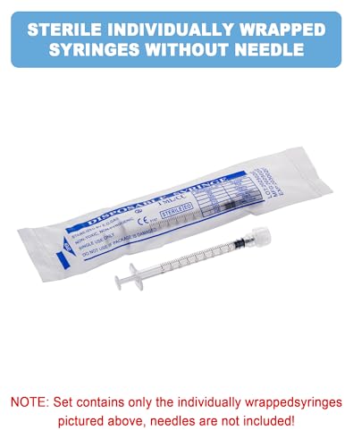 1mL Syringes without Needle, Sterile, Individually Wrapped | Luer Lock Syringe with Cap, Accurate Liquid Measurement for Lab Use and Home Care, 10 Pack - style: 1ML
