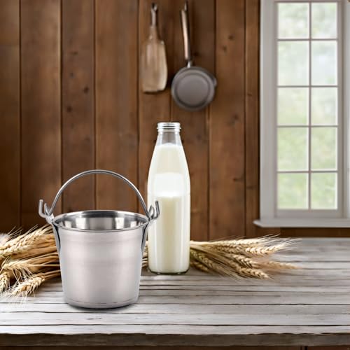Lindy's 1-Quart Stainless Steel Bucket, Durable Seamless Bucket for Many Home Tasks, Carry Water or Milk, Fill with Food, Use as a Flower Pot, Cleaning Bucket, Table Centerpiece and Much More - size: 1 quart