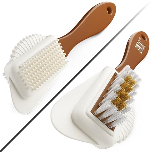 Suede Brush & Nubuck Cleaner – 4-Way Suede Cleaning Brush for Shoes | Suede Shoe Brush & Suede Cleaner — Rubber Bristles, Welts, Nylon/Brass Lift Dirt from Shoes, Boots, Bags & Purses - size: 1 - Original Suede Brush