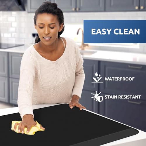 0.8" Thick Kitchen Mat Cushioned Anti Fatigue Rug Comfort Floor Mats | Water-Resistant, Non-Slip, Easy to Clean Comfort Floor Mat for Kitchen, Sink & Office, Multiple Colors & Sizes, 36" x 22" - color: Black, size: 36"L x 22"W x 0.8"Th