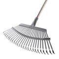 Yocada 19.3" Garden Leaf Rake Wide Heavy Duty (25 Tines) 68.9" | Adjustable Long Handle Garden Rake for Yard Garden Lawn Leaves