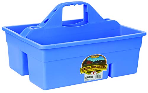 Little Giant® Plastic DuraTote | Horse Grooming DuraTote | Durable Tote Box Organizer with Easy Grip Handle | Extra Thick Sidewalls | Berry Blue - color: Berry Blue
