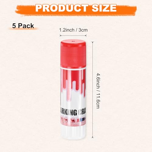M METERXITY 5-Pack Livestock Marker, 11.6 Cm/4.6 Inches Medium Animal Crayons for Pig/Cattle/Cow/Sheep Supplies, Farming Livestock Marking Crayons [Red] - color: Red
