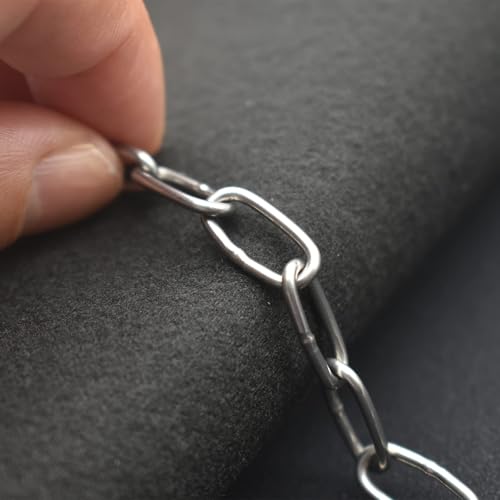 3/32 inch(2.5mm) Wire Diameter Stainless Steel Safety Chains 20 inch Long Link Rings Light Duty Coil Chain for Hanging Pulling Towing, 3/32"x 20" (2Pcs) - size: 3/32 inch x 20 inch
