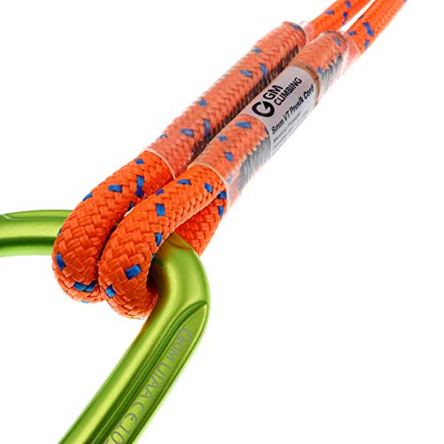 GM CLIMBING 8mm (5/16") Prusik Swen Eye-to-Eye Pre-Sewn 30 inch / 45 inch - color: Orange-45 inch