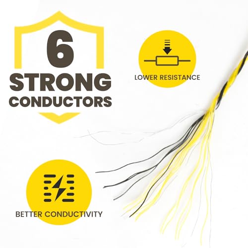 MERIANE Electric Fence Wire 1/8" 656 Feet/200 Meters for Livestock | Upgraded 6 Stainless Steel Strands Conductors, UV Wear Rust Resistant, Portable Polyrope Electric Fence Polywire - size: 1/8" 656 Feet/200 Meters