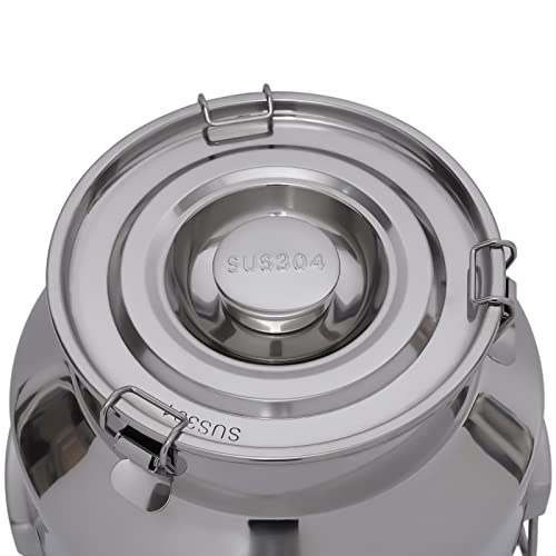 Stainless Steel Milk Can 28L/7.4Gallon Milk Bucket Heavy Duty Milk Jugs with Lid Thickened Edges and Silicone Sealing for Storing Wine Food Oil Water - color: 28L-7.39Gal With Faucet