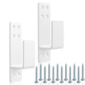 2x4 Door Barricade Brackets, Heavy Duty 2pcs, White | Door Bar Holder Brackets for Home Security - color: White