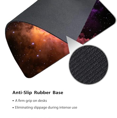 Colorful Cosmic Nebula Galaxy Mouse Pad 9.5" x 7.9", Teal Purple Pink Space Cute Desk Mat, Dreamy Night Sky - color: Cosmic Nebula
